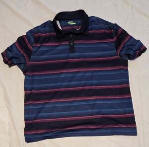 Ben Hogan Men's and Big Men's Digital Ombred Stripe Golf Polo Shirt, Sizes up to